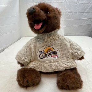 Disney's California Adventure Pre 2010 Bear 14" Plush Stuffed Toy w/Sweater